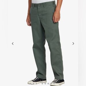 RVCA Men's New Dawn Straight Fit Modern Droite Chino Pants Sz 28 Olive Green NWT